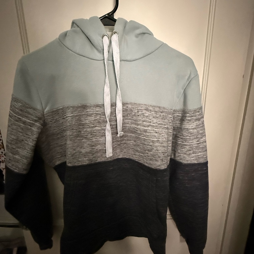 Colorblock Hoodie in Gray and Black